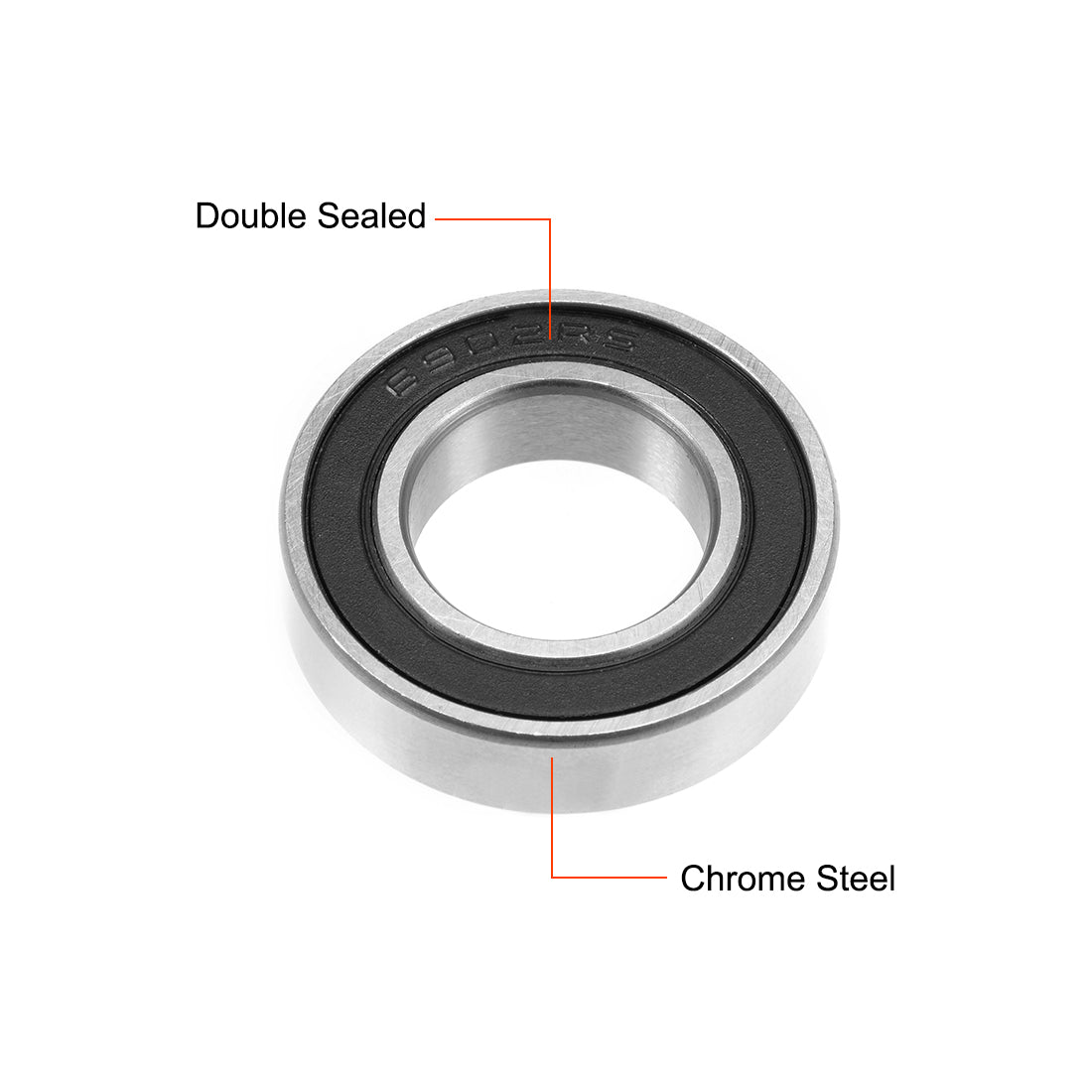 uxcell Uxcell Deep Groove Ball Bearings Metric Double Sealed Chrome Steel ABEC-3 Z1