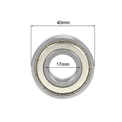 Harfington Uxcell Deep Groove Ball Bearings Metric Double Shielded Chrome Steel ABEC-3 Z1