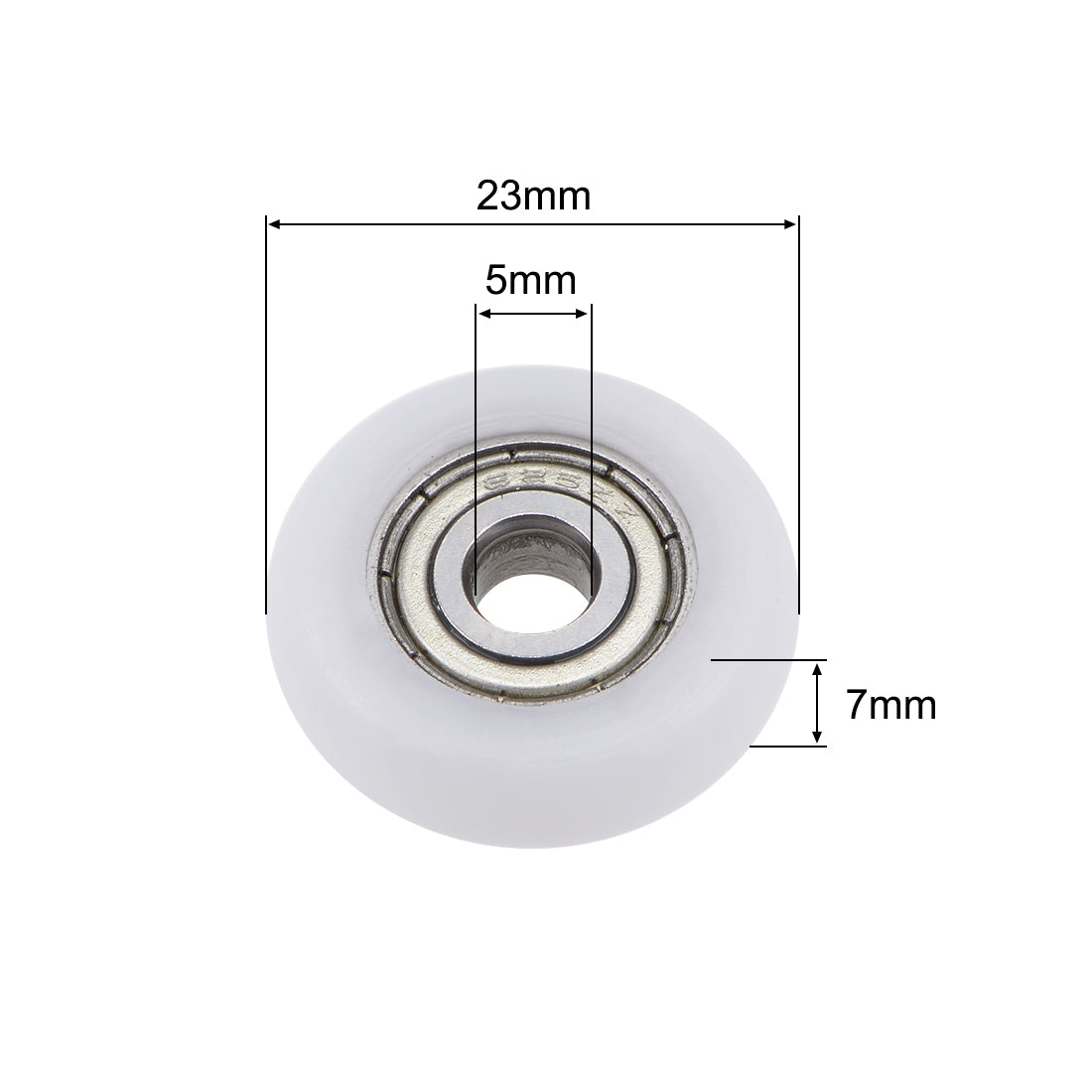 uxcell Uxcell 2Stk. 695ZZ Plasik beschichtet Kugellager für Tür Fenster Möbel Rolle 5x23x7