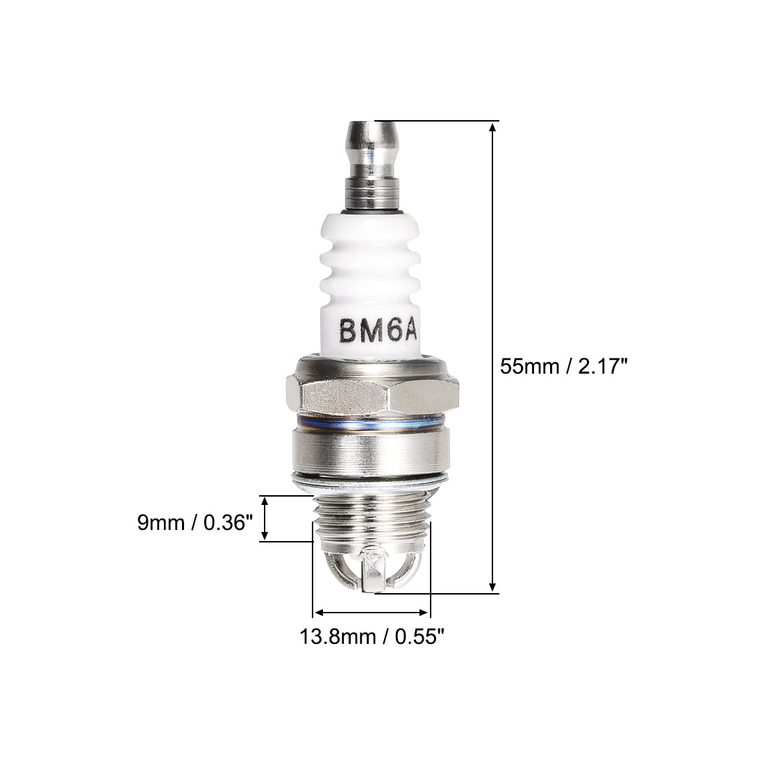 uxcell Uxcell BM6A Zündkerze 3 Elektrode für M7 / L7T / CJ8 / 1560 Zündkerzenersatz