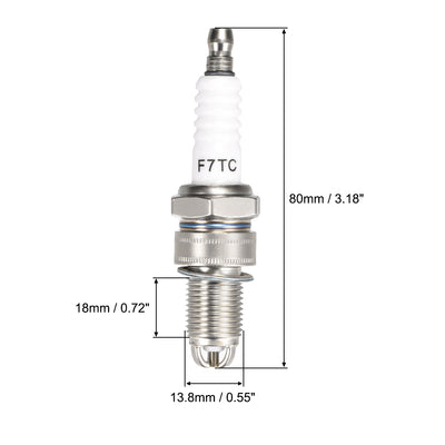 Harfington Uxcell F7TC Spark Plug 3 Electrode for GX120 GX160 GX200 GX240 GX270 Generator Lawnmower Tractor Go Kart Mini Bike , 2pcs