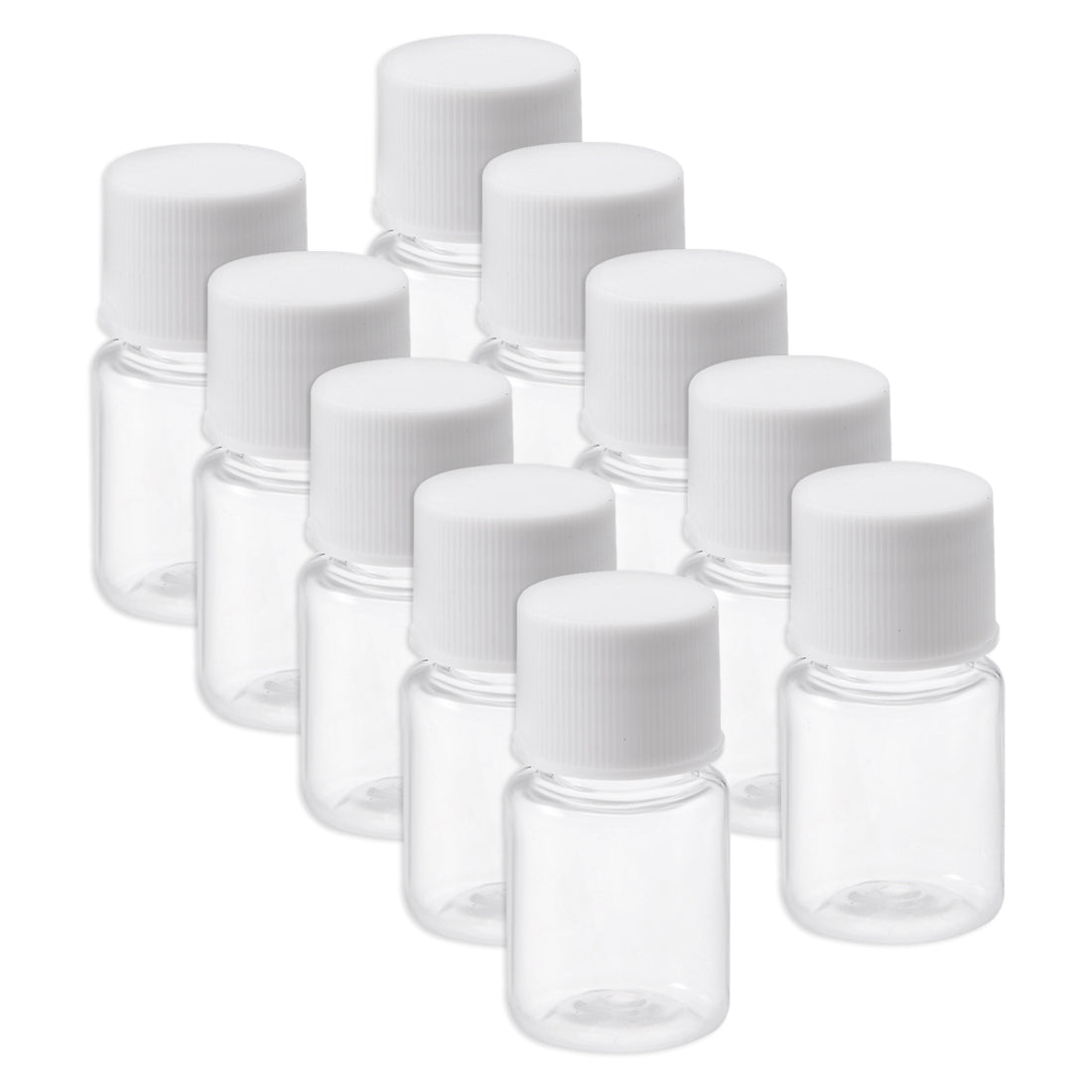 Uxcell 15mL Reagent Glass Storage Bottle Round Plastic Screw Cap Lab Home  Clear 24 Pack 