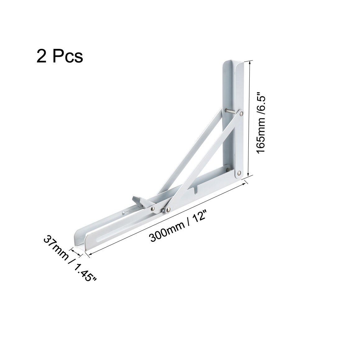 uxcell Uxcell 2 Stk. Klappbar Halterung Regal Tisch Schreibtisch Wandhalter Lang Auslösearm 12" 300mm