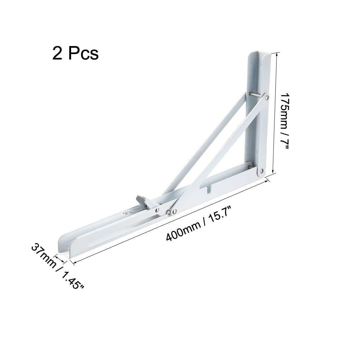 uxcell Uxcell 2 Stk. Klappbar Halterung Regal Tisch Schreibtisch Wandhalter Lang Auslösearm 16" 400mm