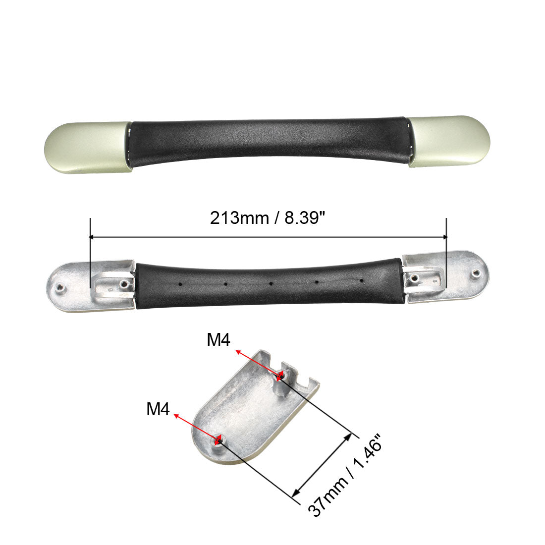 uxcell Uxcell Luggage Handle, 213mm Length Strap Grip Replacements for Suitcase Case Black