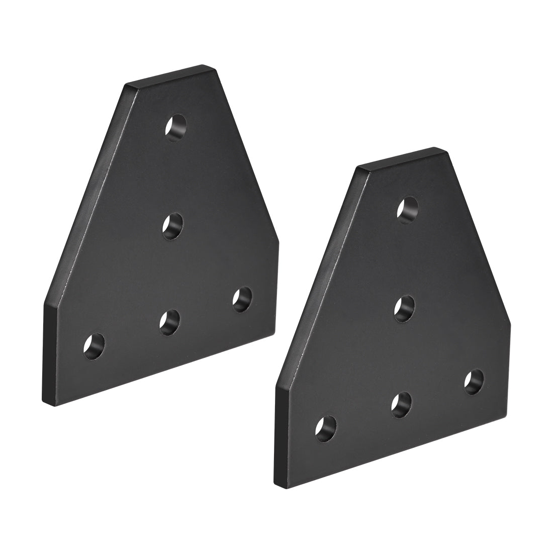 uxcell Uxcell T Shape Outside Joining Plate, 60mm x 60mm x 4mm with 5-Hole Joint Bracket for 2020 Aluminum Profile, 2 Pcs (Black)