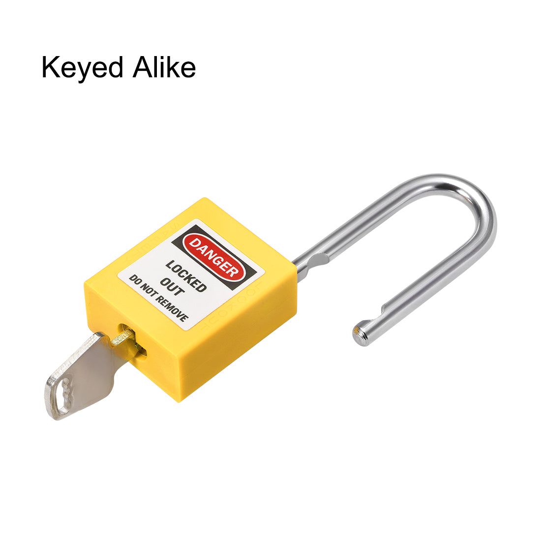 uxcell Uxcell Lockout Tagout Safety Padlock 38mm Steel Shackle Keyed Alike Yellow