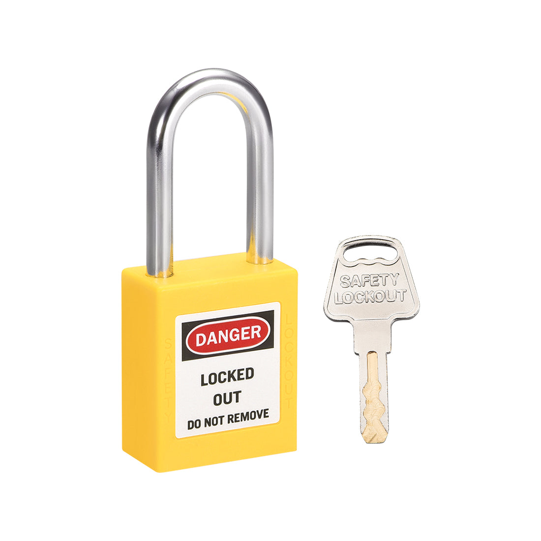 uxcell Uxcell Lockout Tagout Safety Padlock 38mm Steel Shackle Keyed Alike Yellow