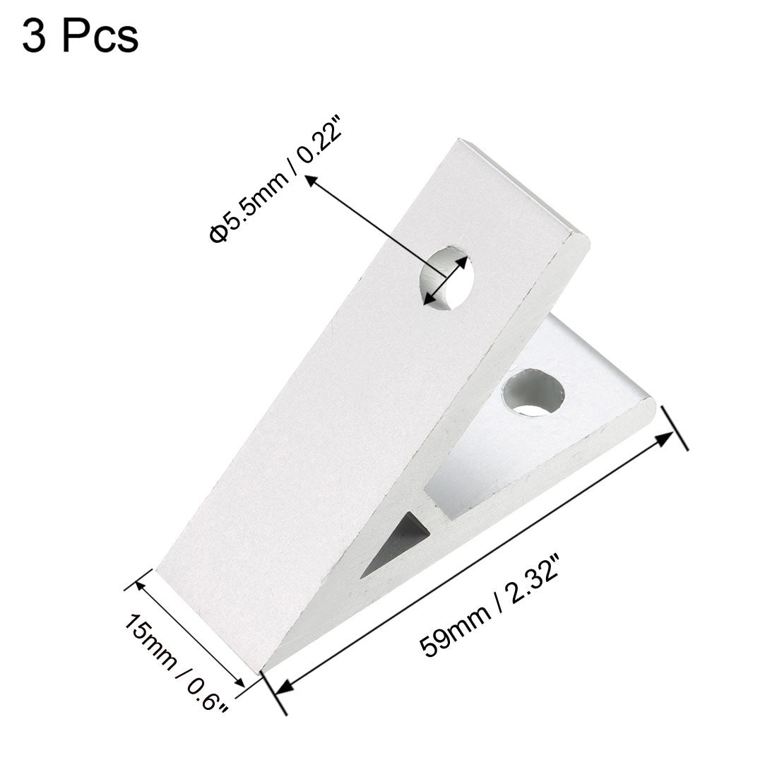 uxcell Uxcell 2020 Aluminum Corner Brackets Profile Corner Joint Connectors Corner Braces (45 Degree Angle) 3Pcs