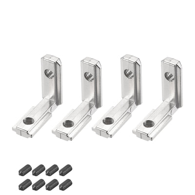 uxcell Uxcell Interior Joint Bracket, Inside Corner Connector 2020 Series Slot 6mm with Screws for Aluminum Extrusion Profile, 4 Pcs