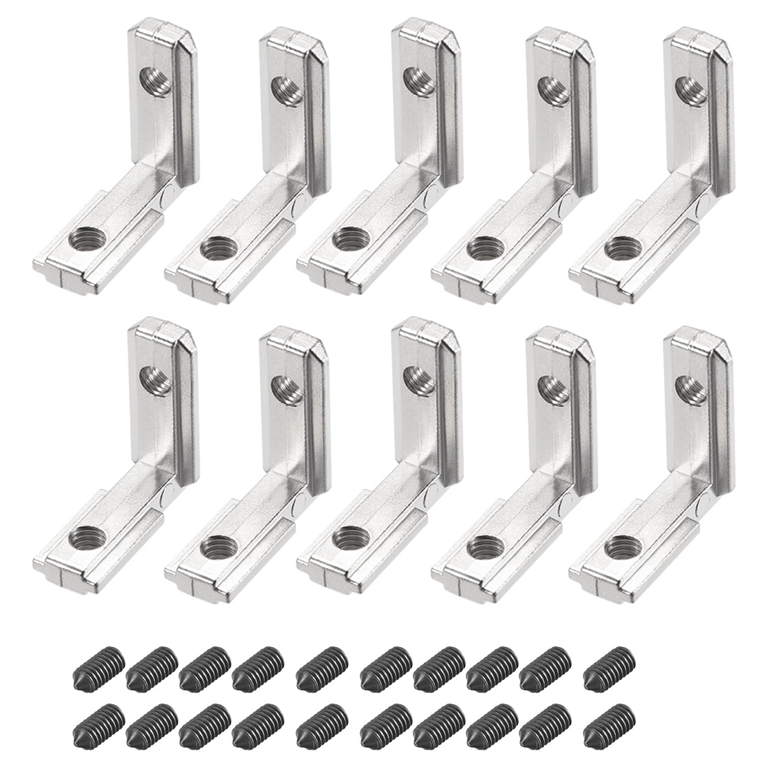 uxcell Uxcell Interior Joint Bracket, Inside Corner Connector 2020 Series Slot 6mm with Screws for Aluminum Extrusion Profile, 10 Pcs