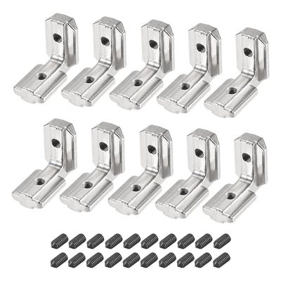 uxcell Uxcell Interior Joint Bracket, Inside Corner Connector 4040 Series Slot 8mm with Screws for Aluminum Extrusion Profile, 10 Pcs