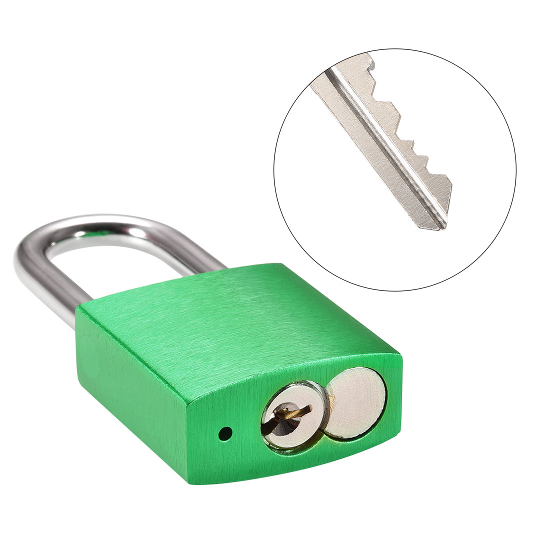 uxcell Uxcell 1-1/2 Inch Shackle Key Different Safety Padlock Aluminum Alloy Lock Green