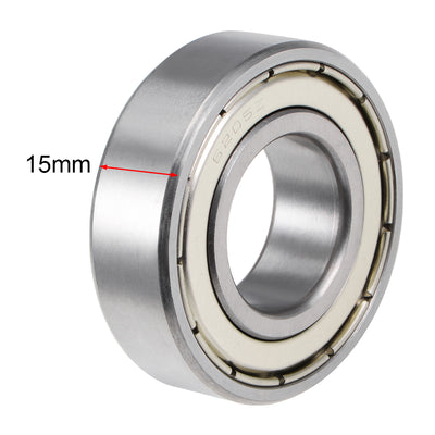 Harfington Uxcell Deep Groove Ball Bearings Metric Double Shielded Chrome Steel ABEC-3 Z1