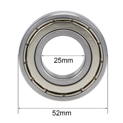 Harfington Uxcell Deep Groove Ball Bearings Metric Double Shielded Chrome Steel ABEC-3 Z1