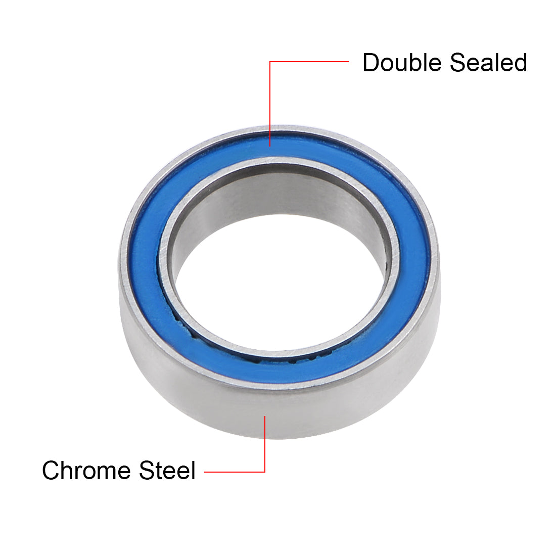 uxcell Uxcell Ball Bearing Double Sealed ABEC-3 Bearings Blue Cover