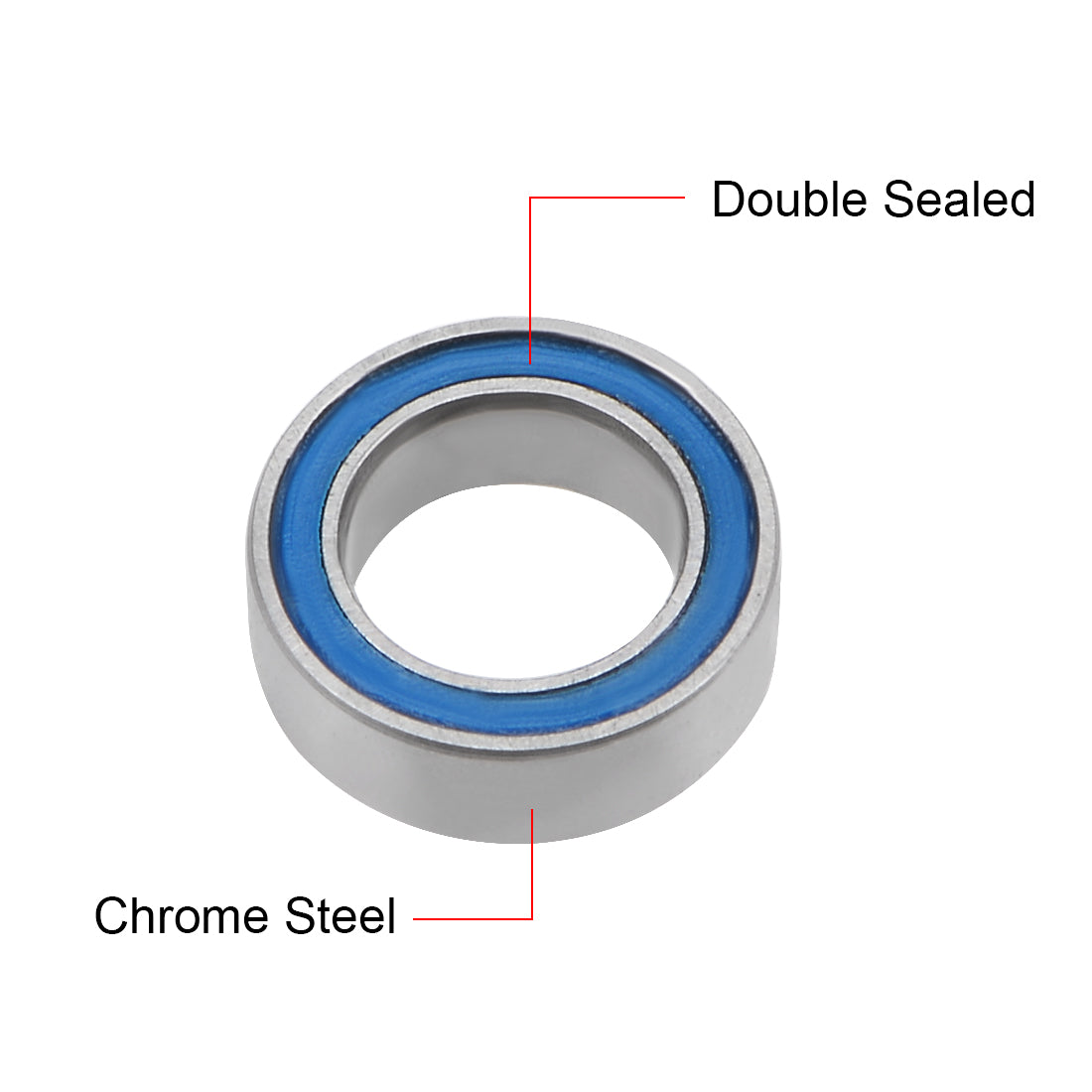 uxcell Uxcell Ball Bearing Double Sealed ABEC-3 Bearings Blue Cover