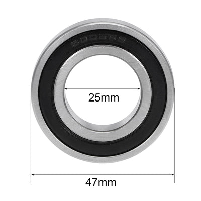 Harfington Uxcell Deep Groove Ball Bearings Metric Double Sealed Chrome Steel ABEC-3 Z1