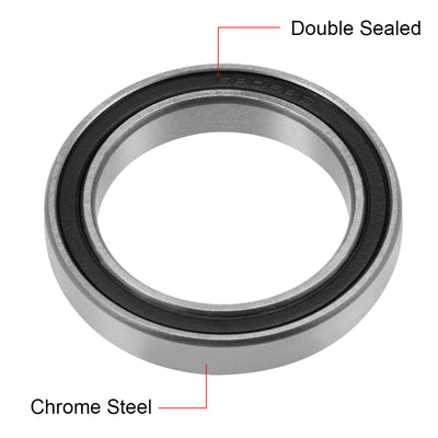 Harfington Uxcell Deep Groove Ball Bearings Thin Section Double Seal Chrome Steel ABEC3