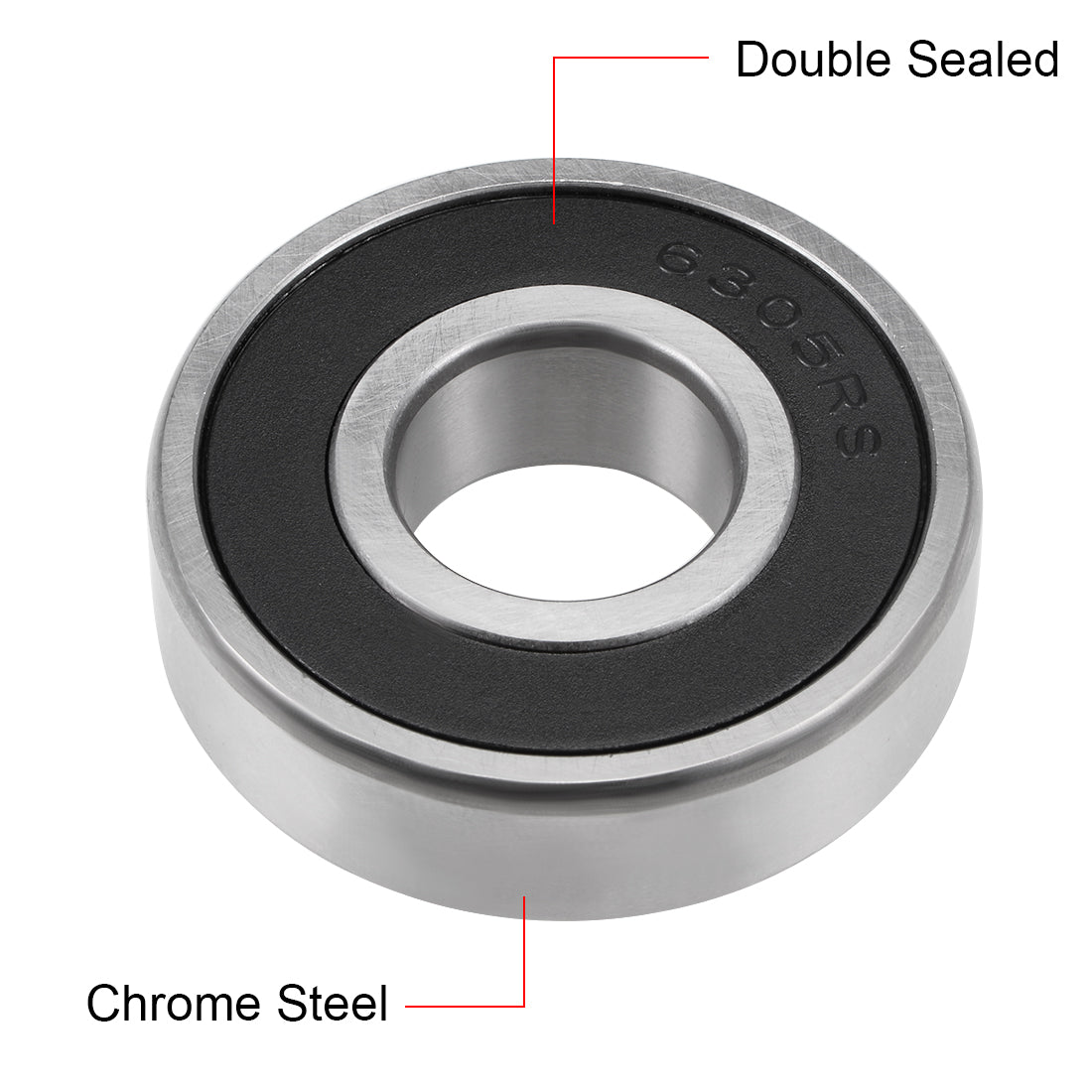 uxcell Uxcell Deep Groove Ball Bearings Metric Double Sealed Chrome Steel ABEC-3 Z1