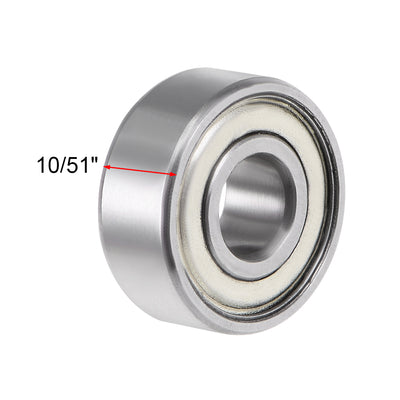 Harfington Uxcell R3ZZ Ball Bearing 3/16"x1/2"x10/51" Double Shielded ABEC-3 Bearings 10pcs