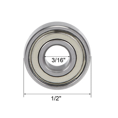 Harfington Uxcell R3ZZ Ball Bearing 3/16"x1/2"x10/51" Double Shielded ABEC-3 Bearings 10pcs