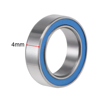 Harfington Uxcell Deep Groove Ball Bearing Thin Section Double Seal Chrome Steel Blue Cover