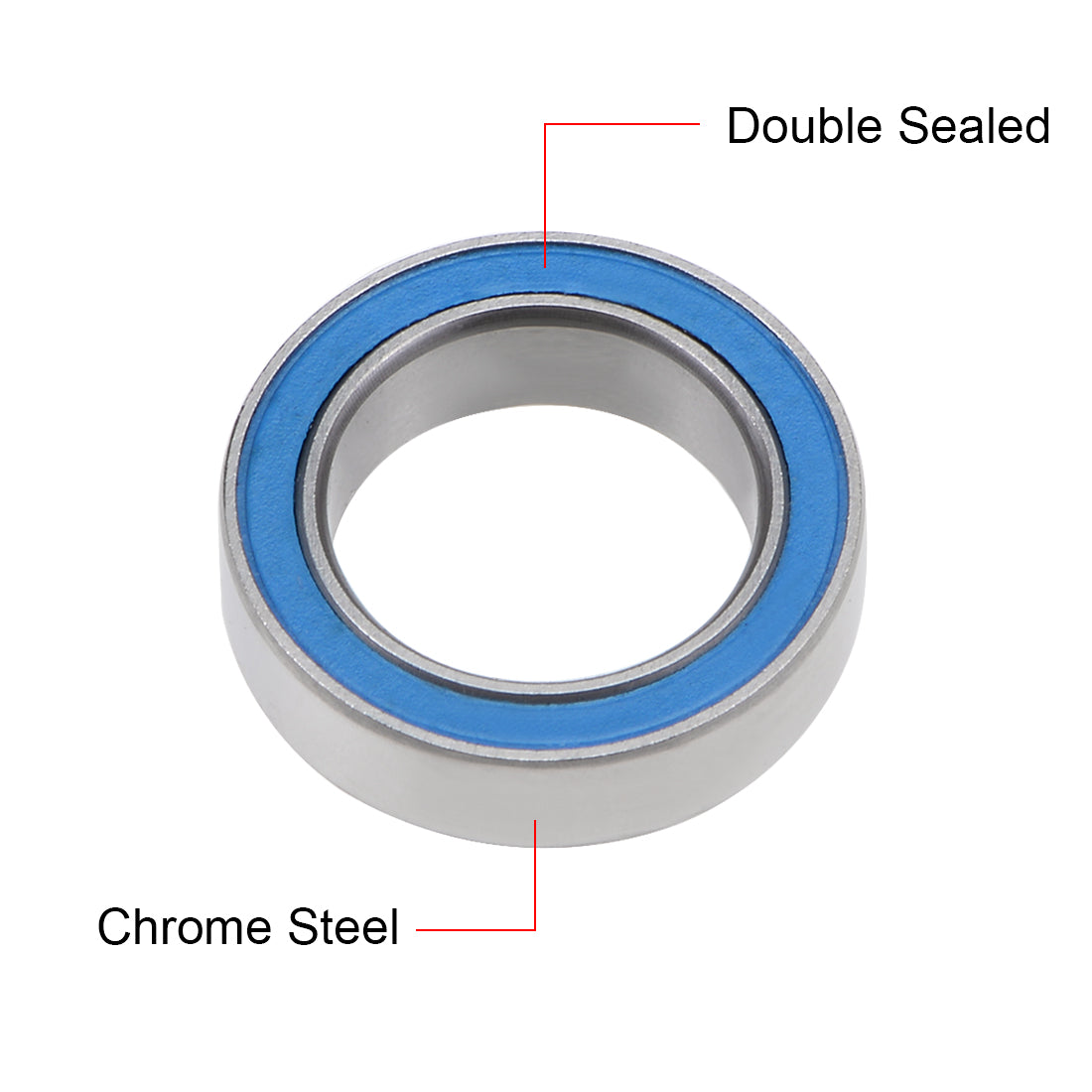 uxcell Uxcell Deep Groove Ball Bearing Thin Section Double Sealed Chrome Steel Blue Cover