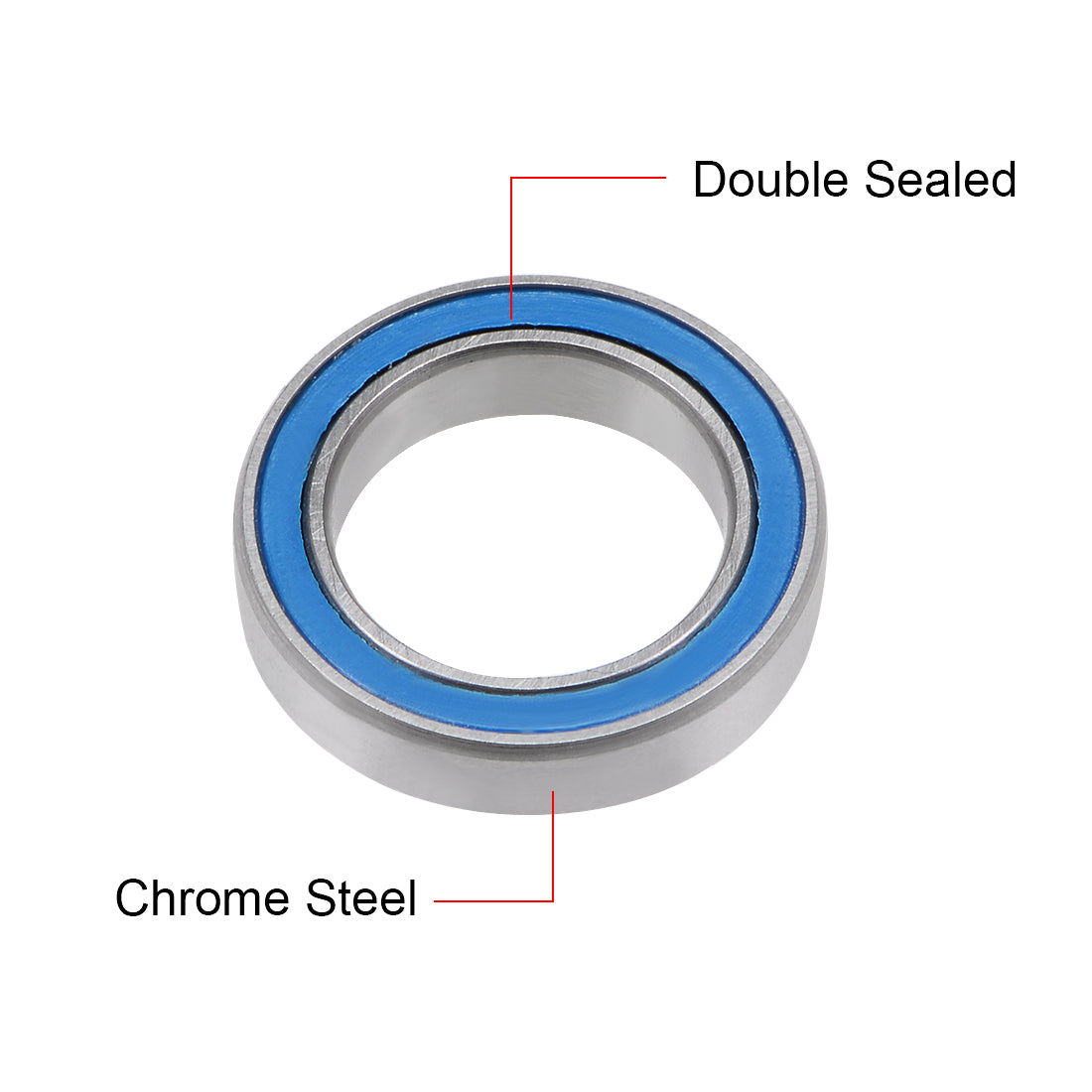 uxcell Uxcell Deep Groove Ball Bearing Thin Section Double Sealed Chrome Steel Blue Cover