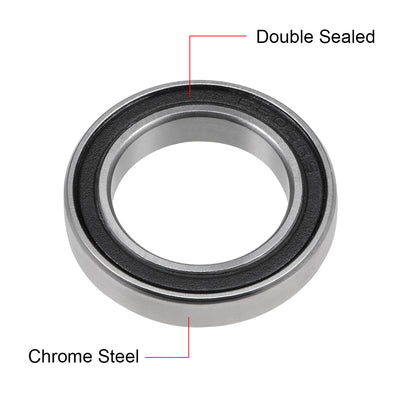 Harfington Uxcell Deep Groove Ball Bearings Thin Section Double Seal Chrome Steel ABEC3