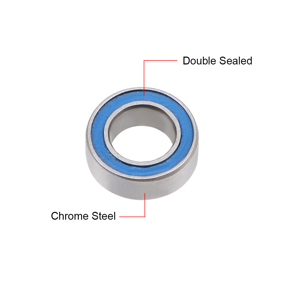 uxcell Uxcell Ball Bearing Double Sealed ABEC-3 Bearings Blue Covers