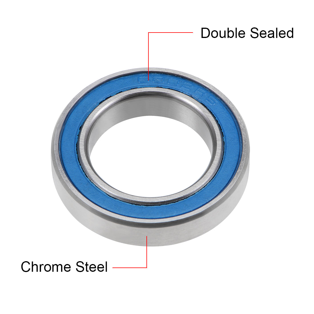 uxcell Uxcell Deep Groove Ball Bearing Thin Section Double Sealed Chrome Steel Blue Cover