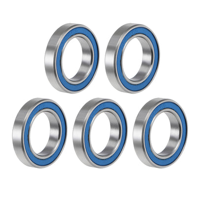 Harfington Uxcell Deep Groove Ball Bearing Thin Section Double Sealed Chrome Steel Blue Cover