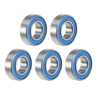 Harfington Uxcell Ball Bearing Double Sealed ABEC-3 Bearings Blue Covers