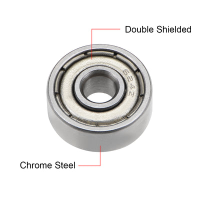 Harfington Uxcell Deep Groove Ball Bearings Metric Double Shielded Chrome Steel ABEC3 Z1