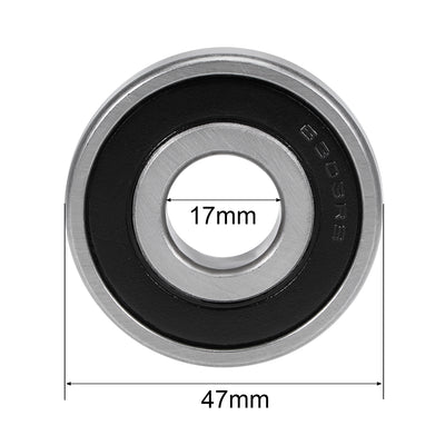 Harfington Uxcell Deep Groove Ball Bearings Metric Double Sealed Chrome Steel ABEC-3 Z1