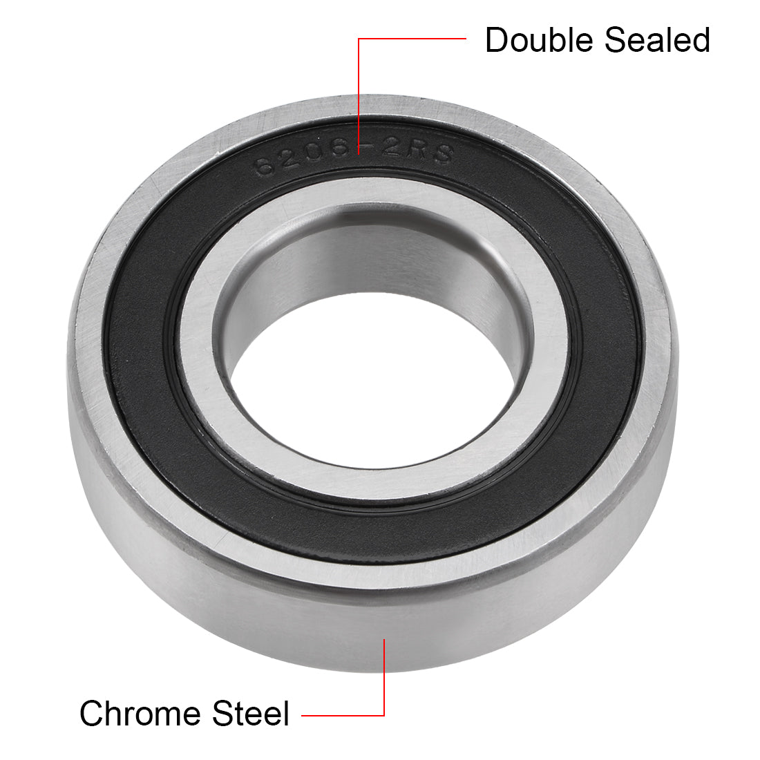 uxcell Uxcell Deep Groove Ball Bearings Metric Double Sealed Chrome Steel ABEC-3 Z1