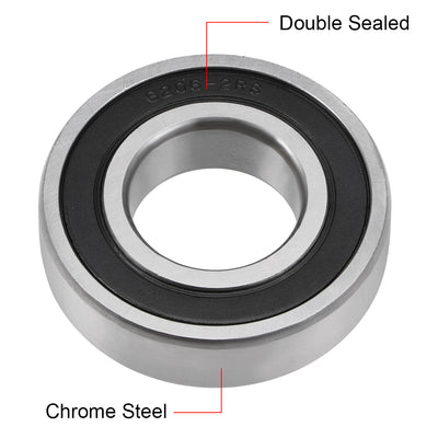 Harfington Uxcell Deep Groove Ball Bearings Metric Double Sealed Chrome Steel ABEC-3 Z1