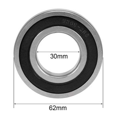 Harfington Uxcell Deep Groove Ball Bearings Metric Double Sealed Chrome Steel ABEC-3 Z1