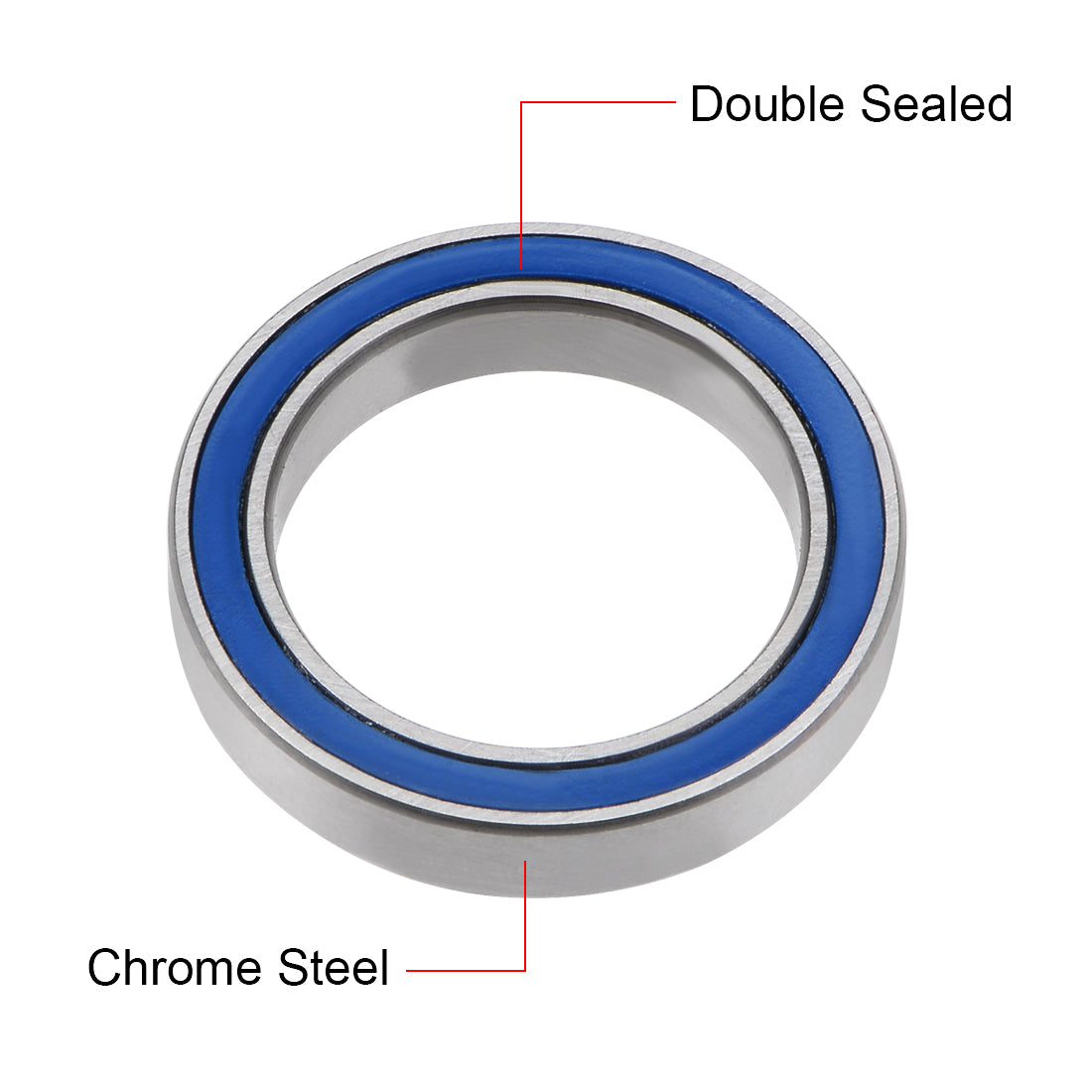 uxcell Uxcell Deep Groove Ball Bearing Thin Section Double Sealed Chrome Steel Blue Cover