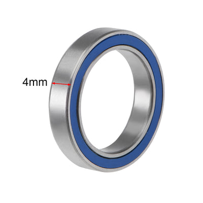 Harfington Uxcell Deep Groove Ball Bearing Thin Section Double Sealed Chrome Steel Blue Cover