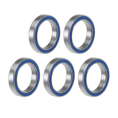 Harfington Uxcell Deep Groove Ball Bearing Thin Section Double Sealed Chrome Steel Blue Cover