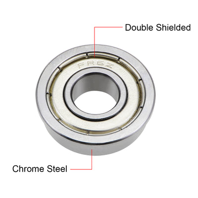 Harfington Uxcell Flange Deep Groove Ball Bearings Inch Double Shielded Chrome Steel