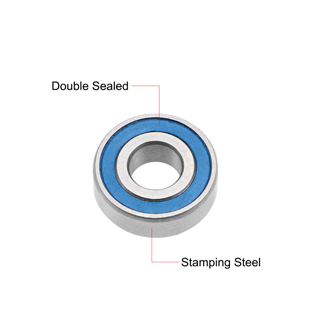 uxcell Uxcell Ball Bearing Double Sealed ABEC-3 Bearings Blue Cover