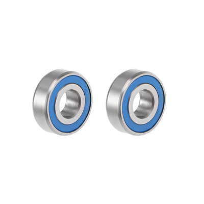 Harfington Uxcell Ball Bearing Double Sealed ABEC-3 Bearings Blue Cover