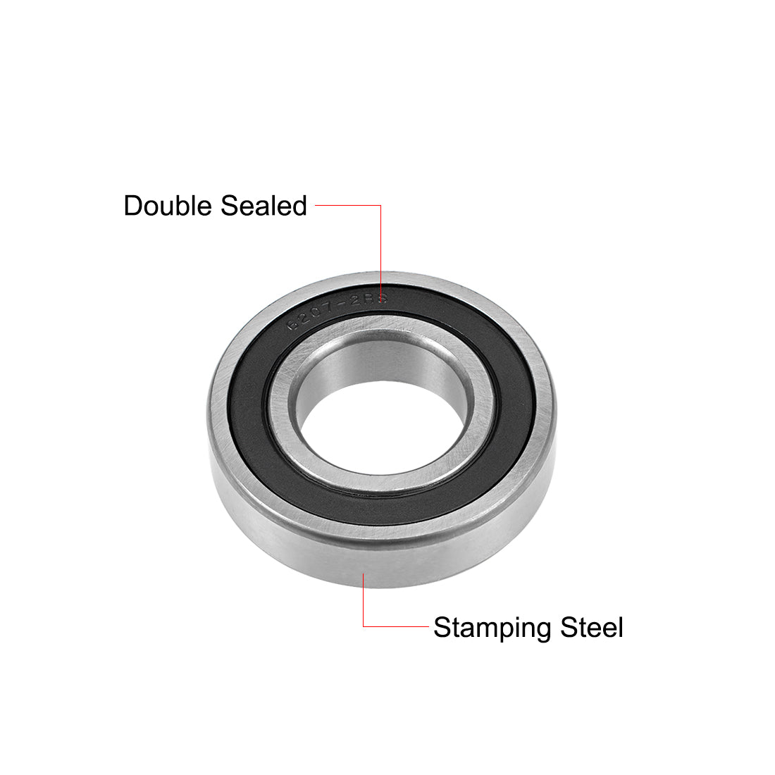 uxcell Uxcell Deep Groove Ball Bearings Metric Double Sealed Chrome Steel ABEC-3 Z1