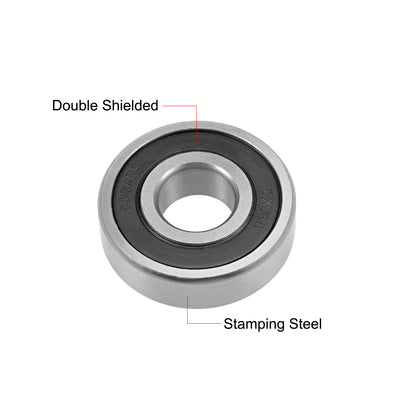 Harfington Uxcell Deep Groove Ball Bearing Double Sealed ABEC-3 Z1 Bearing