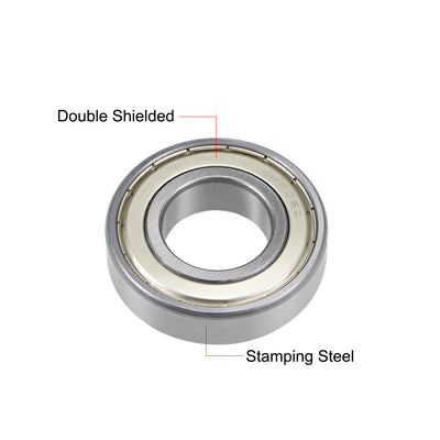 Harfington Uxcell Deep Groove Ball Bearings Metric Double Shielded Chrome Steel ABEC3 Z1