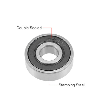 Harfington Uxcell Deep Groove Ball Bearing Double Sealed ABEC-3 Z1 Bearing