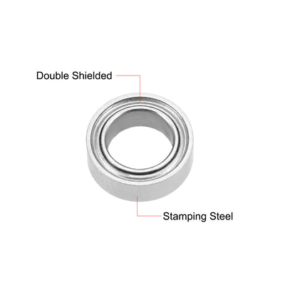 Harfington Uxcell Deep Groove Ball Bearings Metric Double Shielded Chrome Steel P6 Z1